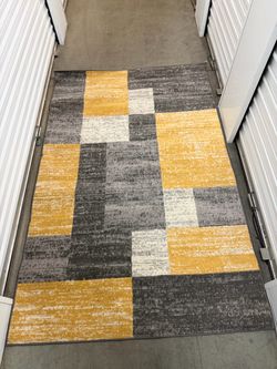 Modern Yellow & Gray Geometric Area Rug