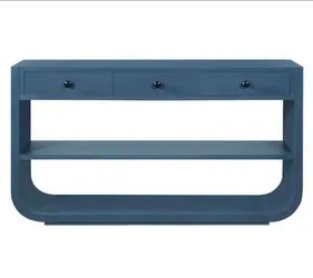 55' curved console table