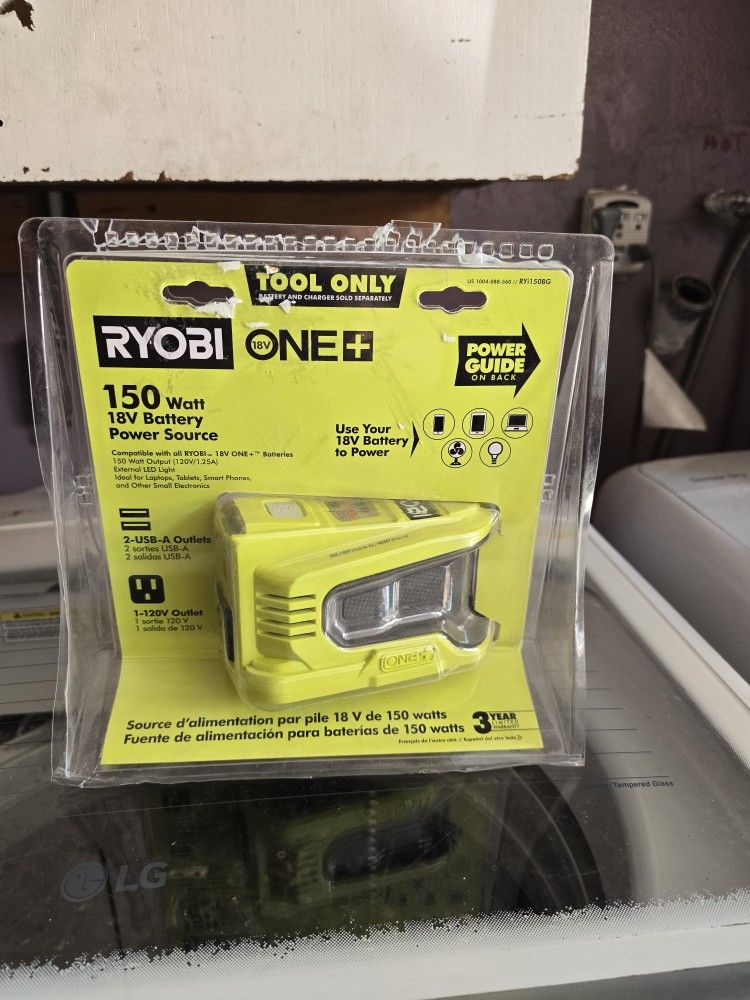 Ryobi 18v 150-watt Portable Battery Inverter Power Source