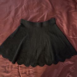 Candies, Black scalloped Skirt, (S)