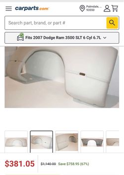 Dodge Ram Dually 3500 left side Rear Wheel Arch Fender