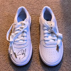 White Puma Sneakers Signed by Selena Gomez  US Size 7.5