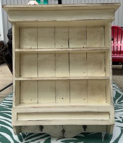 Distressed rustic vintage wall shelf
