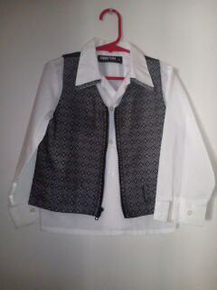4T vest and white shirt