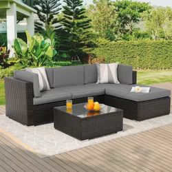 5pc Outdoor Sectional Patio Furniture Set