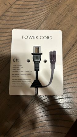 Power Cord 6 ft 125 Volts