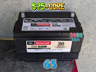 AGM Car Battery Group Size 65