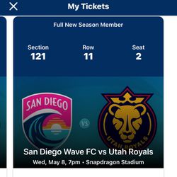 2 Wave FC Tickets For 5/8 Game 7pm