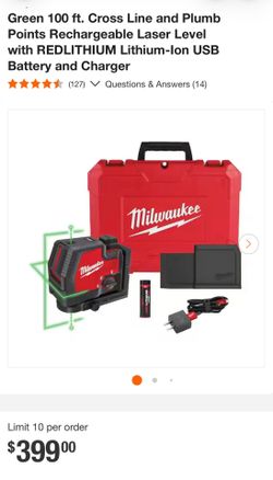 Milwaukee Green Cross Line Laser Level Kit