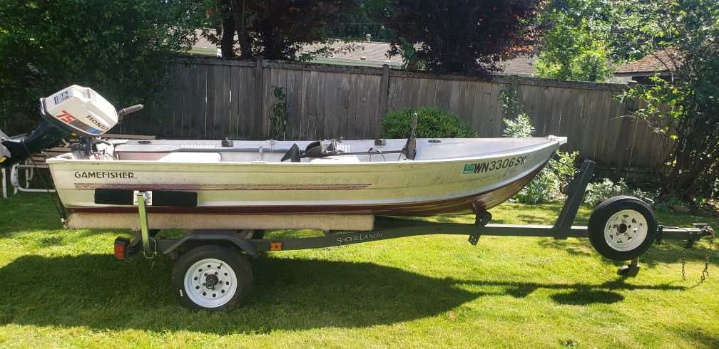 12' Gamefisher Aluminum Fishing Boat w/trailer
