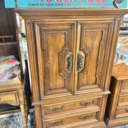 Vintage Solid Wood Armoire 