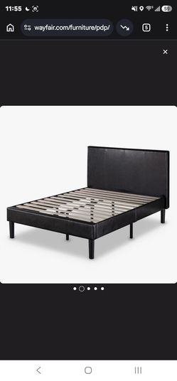 brown faux leather bed frame