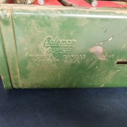 Vintage Portable Coleman Gas Camp Stove 2 Burner Green 425E USA