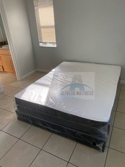 NEW FULL SIZE 54x75” MATTRESS AND BOX SPRING-2pcs