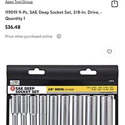 Master Mechanic Deep Socket Set