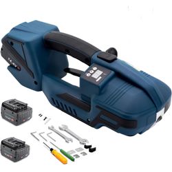 HIGHTOP Electric Strapping Machine with LCD Screen 2 * 4000mah Battery,Portable Electric Banding Tool for 1/2-5/8Inch PP PET Straps,Automatic Pallet P