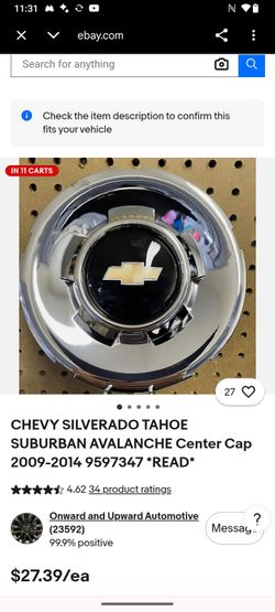 1pc Chevy Silverado Tahoe Suburban Wheel Center Cap