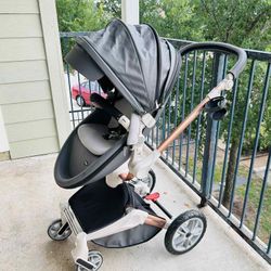 Grey HOT MOM stroller 