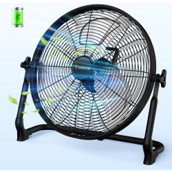 Rechargeable Floor Fan 18 Inch Cordless High Velocity Camping Patio Fan with USB
