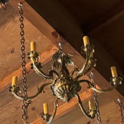Gorgeous Vintage Brass Chandelier From France 