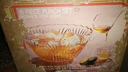 Glass punch bowl set
