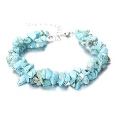 Natural Turquoise Stone Double Bracelet