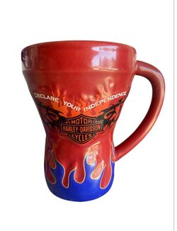Harley-Davidson "Declare Your Independence" flame-red  coffee/tea ceramic mug