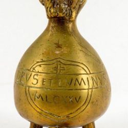 Antique Brass Three Legged Holy Water Ritual Jug