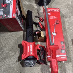 Craftsman 20 volt 2 tool set with 410fm Axial Blower brushless and 10” String Trimmer NEW