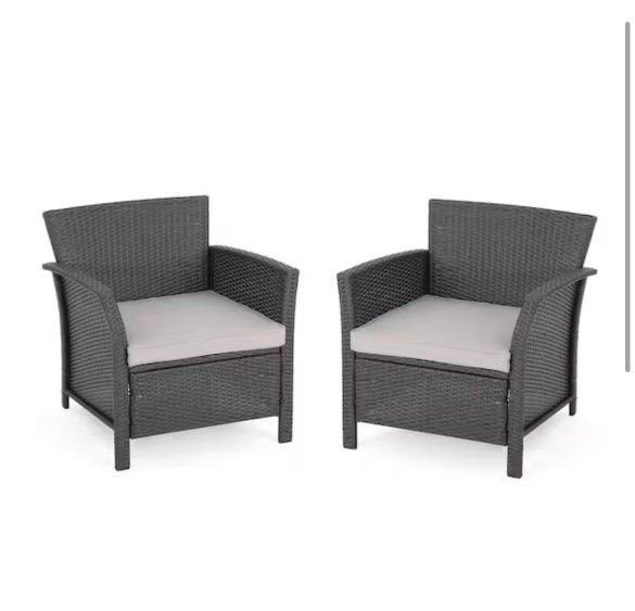 Outdoor Wicker Club Chairs with Cushion (Set of 2). Brand New In Box