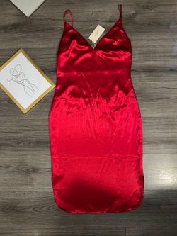 Red silk Dress