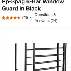 Grisham Black 6-Bar Window Guard