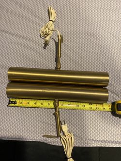 2- 14 In Antique Brass Art Lamps