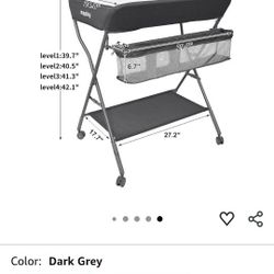 Maydolly Portable Adjustable Height Folding Diaper Station with Nursery Organizer & Storage Rack for Newborn Baby and Infant
