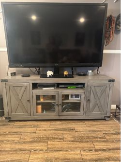Gray TV stand