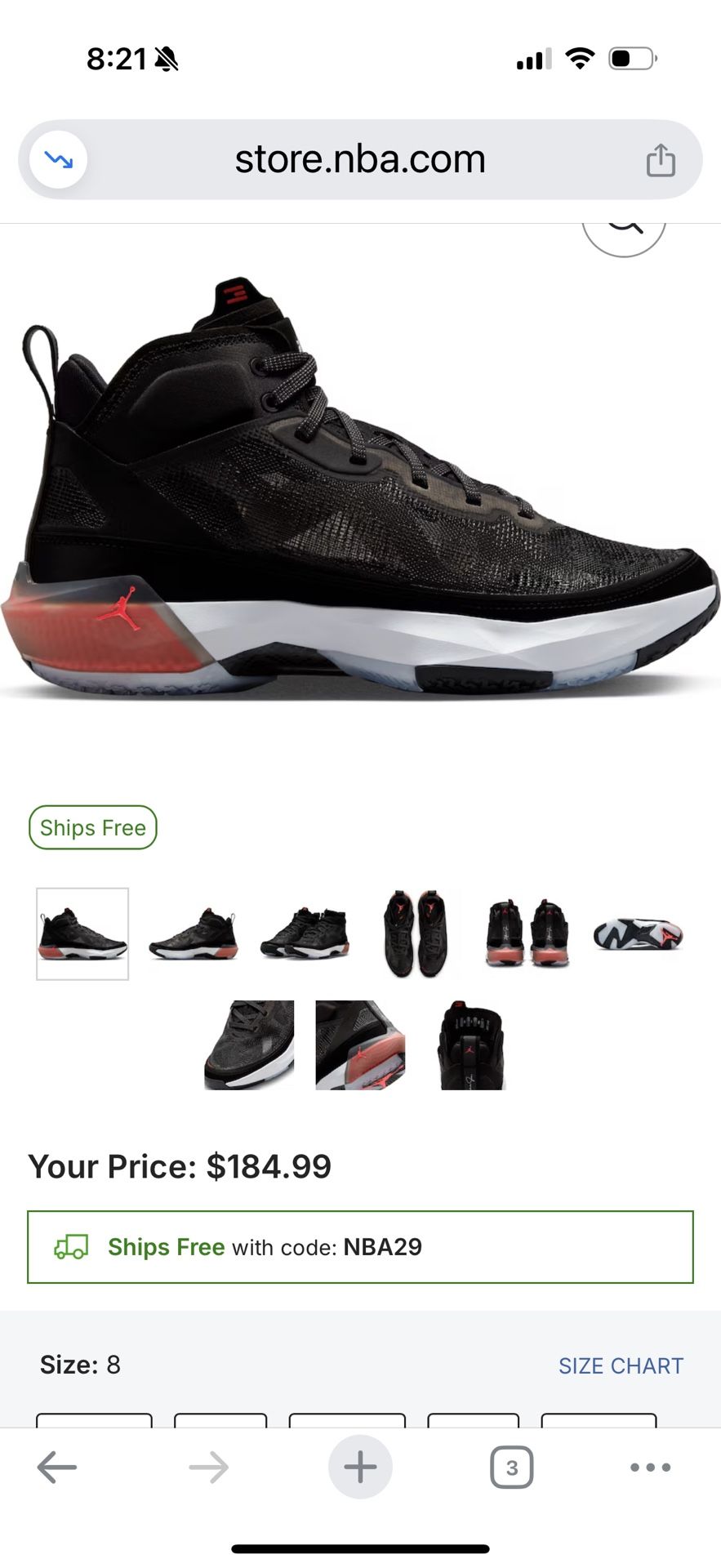 Air Jordan’s and Black Air Jordan RJ XXXV11