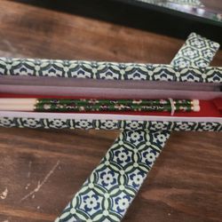 2 Pair Of Chopsticks Red/green 
