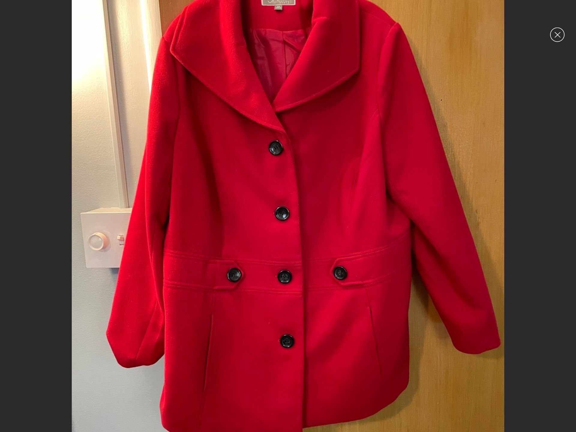 Coat jacket  Red three-quarter Like new women’s 2X