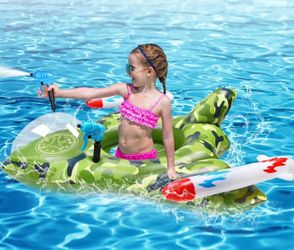 Original Fighter Pool Rafts for Kids & Adults, Pool Floatie with Two Water Cannons, Swimming Floats Raft Lake Beach Pool Party Toys