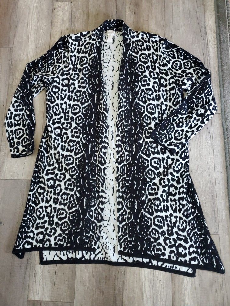 WOMENS CHICOS 3/4 ANIMAL PRINT SWEATER