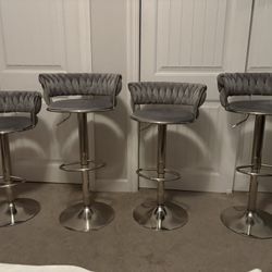Grey Velvet Barstools 