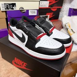 NIKE AIR JORDAN 1 LOW BLACK TOE Sz 7Y DS