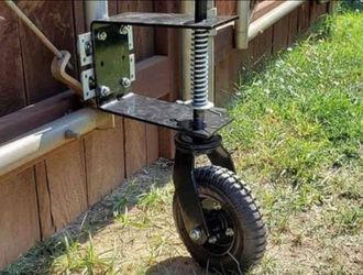 Universal 8" Flat-Free Tire Gate Wheel Suspension Spring-Loaded Wood Chainlink Gate Caster Wheel Weight Capacity 200lb (Black)

Brand New in box 🎁
