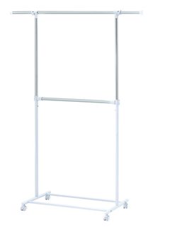 Double Rod Rolling Clothes Rack