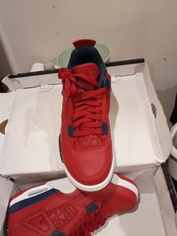 Air Jordan 4 Red Navy Sneakers