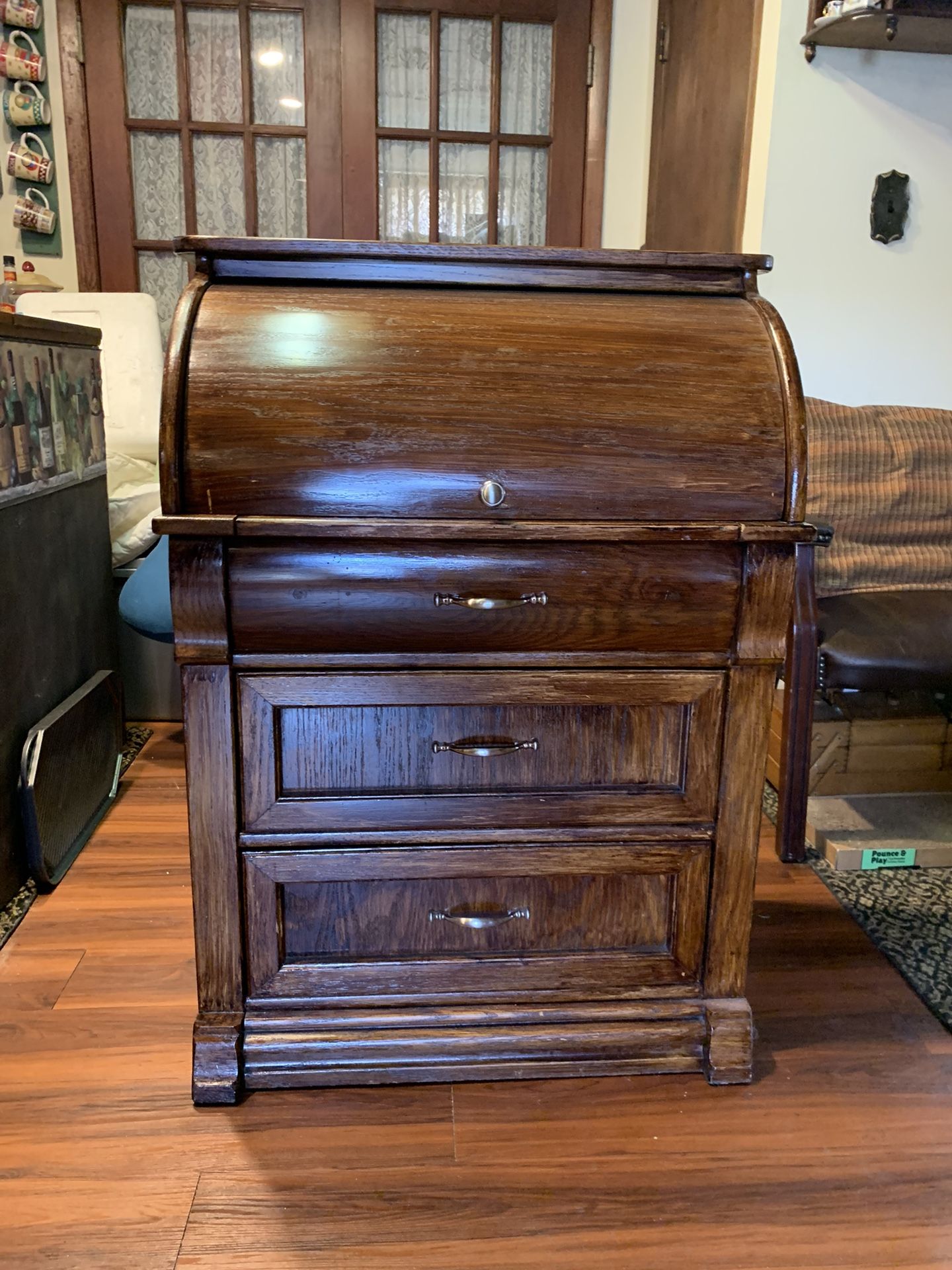 Small Wood Roll Top Desk