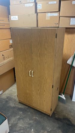 Free wood garage storage cabinet