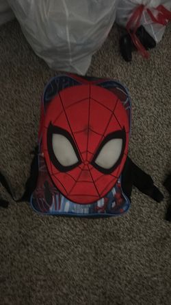 Light up spider man backpack the black spot is the touch sensor to light it up