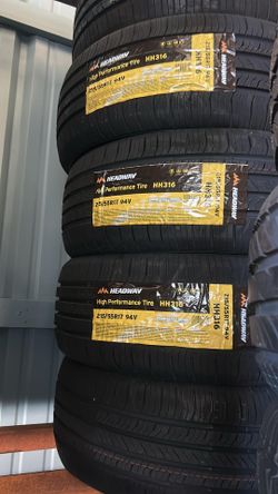 4 New 215/55R15 Headway tires with free install + mount + balance 215-55-17