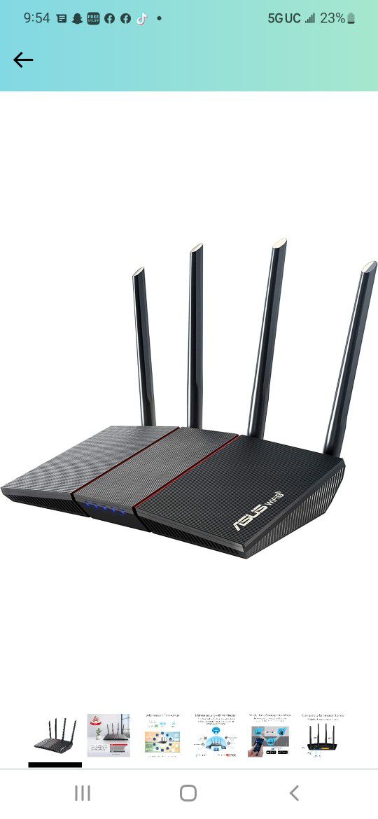 Asus AX1800 Dual Band RT-AX55 Smart Wifi 6 Router